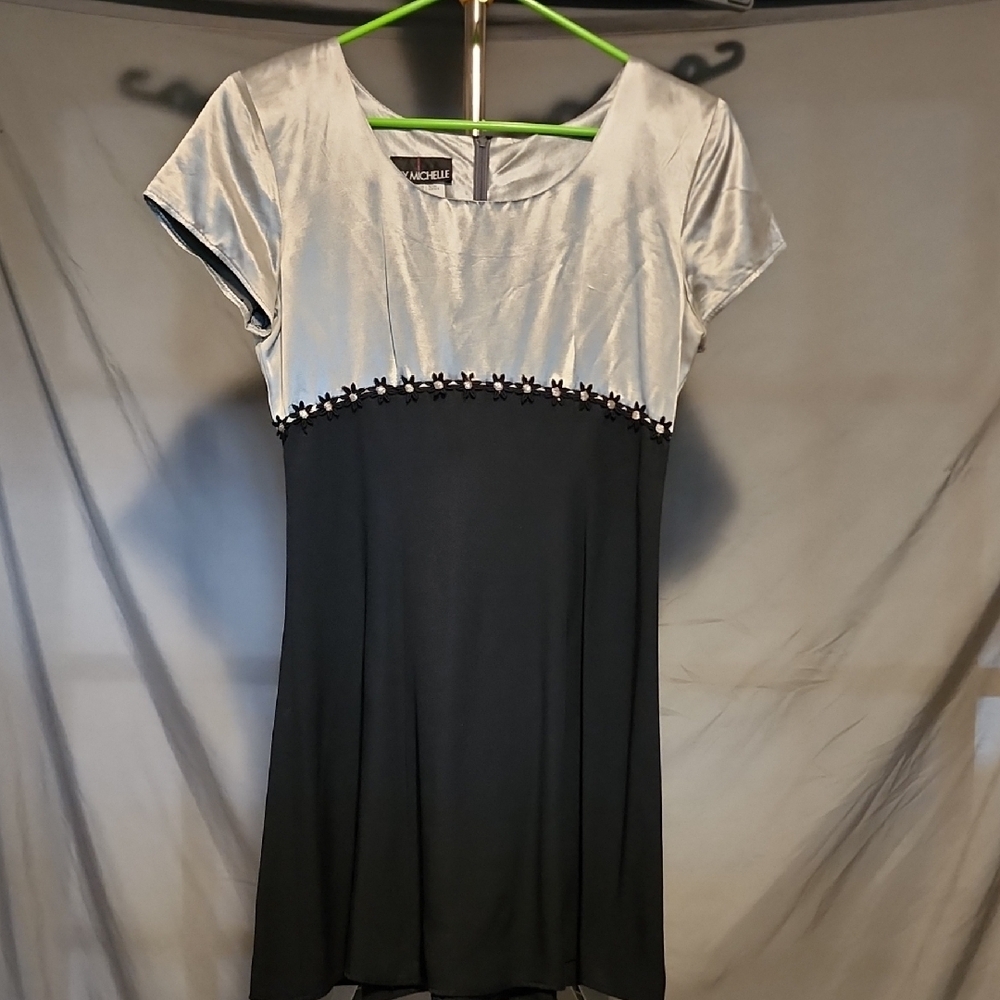 Elegant Black and Silver Women's Dress